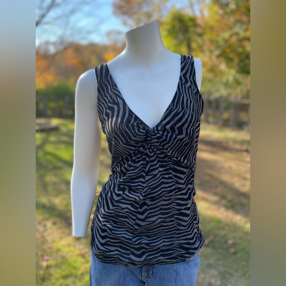 Express size large zebra print top.